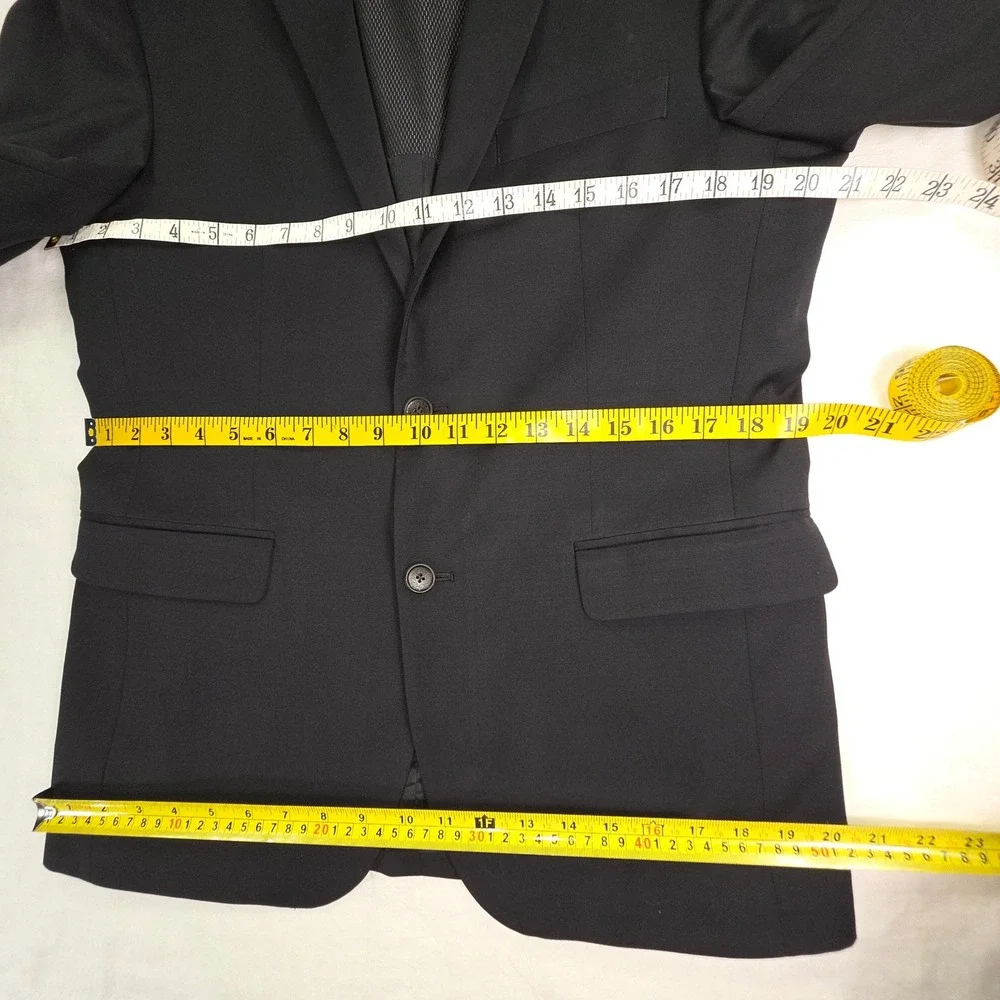 Awearness Kenneth Cole Awear-Tech‎ Black Extreme Slim Fit Wool Blazer 40 Regular